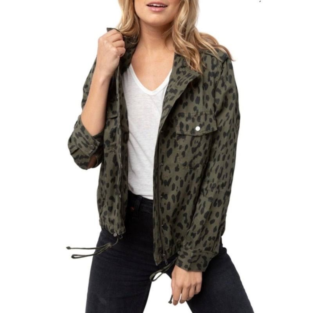 Rails Collins Utility Jacket Green Leopard BNWT